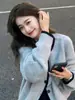 Abrigo Suéter Casual para Mujer para Primavera y Otoño 2026 Modelo Nuevo Piel de Mapache Suave Estilo Coreano Cárdigan de Punto Holgado para Mujeres Pequeñas