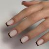 Rosa Nude Francés negro marrón estampado leopardo dulce estilo retro versátil blanco uñas postizas uñas manicura 24 piezas