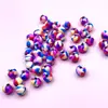 Cuentas redondas de arcilla polimérica suaves con costuras multicolor de moda transfronterizas, cuentas de arcilla polimérica de colores, accesorios, materiales para joyería de collar y pulsera DIY