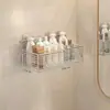 Estante de Almacenamiento Minimalista de Acero Inoxidable para Baño Organizador de Pared para Lavabo Cosméticos y Productos de Cuidado de la Piel