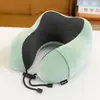 Almofada em Formato de U de Espuma de Memória para Suporte da Coluna Cervical, Travesseiro de Pescoço para Viagem Transfronteiriça com Logotipo Personalizado