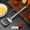 Juego de Utensilios de Cocina de Acero Inoxidable: Espátula de Cocina, Espátula Ranurada, Cuchara Ranurada, Cuchara para Sopa, Cuchara para Arroz, Cuchara para Harina, Tenedor para Carne, Juego de Cocina de Siete Piezas