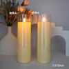 Luz de Vela Electrónica Oscilante de Boca Plana Simulada, Luz LED Transfronteriza de Amazon, Vela en Vaso Acrílico, Fiesta de Cumpleaños de Navidad