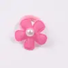 Elástico de Cabelo Flor de Feltro Colorida com Acessórios de Pérola, Elástico Colorido de Flor de Ameixa para Cabelo de Bebê, Elástico Fofo para Cabelo de Meninas Que Não Danifica o Cabelo