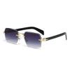 Nuevas gafas de sol cuadradas sin marco, gafas de sol de moda europeas y americanas, gafas de sol con protección solar degradada, fabricantes al por mayor