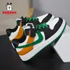Bobodou 2026 Nuevas Llegadas Primavera/Otoño Niños Medianos a Grandes Zapatos de Caña Alta Superficie de Cuero Zapatos de Tabla para Niñas Zapatos Deportivos para Niños Zapatillas de Correr Venta al por Mayor