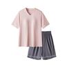Pijama de verano para mujer con cuello en V y almohadilla en el pecho, fino, pijama, longitud opcional, se puede usar afuera, seda de hielo, sensación fresca, ropa de casa L836