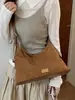 Bolso tote de terciopelo suelto cruzado para mujer, gran capacidad, para ir al trabajo, versátil, bolso de un solo hombro, nuevo estilo de bolso cruzado otoño 2026