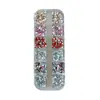 Caixa com 12 Compartimentos de Strass Mini para Nail Art em Resina, Strass Acrílico Coloridos Mistos de Fundo Plano e Formato Irregular para Decoração de Nail Art