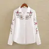 Camisa Bordada Nueva Primavera 2025 Manga Larga para Mujer Camisa Básica Tallas Grandes Ropa para Mujer Camisa Blanca Mujer