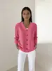 Exportação Transfronteiriça Estilo Europeu e Americano Outono e Inverno Novo Cardigã Tricotado Feminino Cor Sólida Casual Moda Jaqueta Suéter Cardigã Feminino