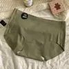 Pantaletas sin costuras de tiro bajo en serie de colores Morandi para niñas, refuerzo de seda antibacteriana 7A, calzones tipo triángulo de seda helada para mujeres jóvenes