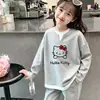 Novo Estilo Meninas Bebê Cor Color Block Patchwork Manga Longa Roupa Íntima Desenho Animado Crianças Médias e Grandes Primavera e Outono Gola Redonda Falsa Duas Peças Camiseta Base