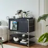 Estante Estreita Estilo Bauhaus Ins Armário de Revistas Armário de Sala de Estar Organizador de Armazenamento Livro Aço Inoxidável Porta Basculante Costurar