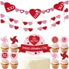 Decoración de Cupcakes para el Día de San Valentín Inserciones Grandes y Pequeñas Inserciones de Cupcakes Xoxo Tema Boda Compromiso Decoración