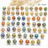 Cuentas Redondas Huecas de Esmalte con Goteo de Aceite de 12 mm Oro de 18K Cuentas Espaciadoras de Bola Redonda Colgante para Pulsera Cuentas para Ensartar Accesorios DIY