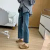 Jeans de maternidad para primavera y otoño, de cintura alta, que soportan el vientre, de pierna recta, de pierna ancha, holgados y adelgazantes, no restrictivos, adecuados para uso casual durante el embarazo
