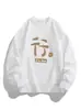 Sudadera de Invierno para Hombre Estilo Americano Moderna Casual Cuello Redondo Holgada Versátil Camisa Base Top Deportivo
