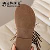 Sandalias Elegantes de Comercio Exterior, Nuevos Modelos de Verano para Niñas, Sandalias Romanas de Una Correa a la Moda, Sandalias Infantiles de Flecos Estilo Western