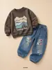 Conjunto de Ropa de Otoño para Niños 2026 Nuevo Estilo Coreano Sudadera Casual Sudadera de Primavera y Otoño Chico Guapo Elegante Moderno