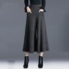 Pantalones de Pierna Ancha para Mujer Otoño e Invierno 2020 Nuevos Pantalones de Lana Adelgazantes Pantalones Cortos Estilo Hong Kong Pantalones de Moda para Mujer Pantalones de Pierna Acampanada Pantalones para Mujer