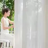 Estoque Pronto Tecido de Cortina de Gaze Fantasma Branco Translúcido Não Transparente Sala de Estar Quarto Varanda Proteção Solar Tecido de Cortina de Gaze Branca
