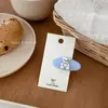 Pinza para el pelo azul linda de cachorro y oso de celebridad de internet estilo coreano, Pinza para flequillo, Pinza lateral dulce versátil de dibujos animados con diamantes de imitación para niñas