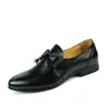 Zapatos de Cuero Puntiagudos de Estilista, Zapatos con Borlas Estilo Británico de Socialité para Hombre, Zapatos Slip-On de Cuero Genuino Estilo Coreano para Discoteca de Verano