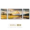 Atmosférico Nascer do sol pintura decorativa sala de estar pintura tripla moderna minimalista pendurada pintura sofá fundo parede paisagem estilo pintura