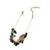 Pulsera Simple de Grano Arcoíris de Turmalina Cadena para la Clavícula Diseño de Nicho para Mujer Turmalina Colorida Simple Fabricante Venta al por Mayor