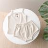 Conjunto de Camisola de Verão 2026 para Bebês Meninas, Roupas Infantis Coreanas, Shorts Triângulo para Bebês Meninos