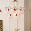Lustre Francês de Luxo Leve Sala de Estar Luz Principal Retrô Romântico Madrepérola Vidro Criativo Celebridade da Internet Quarto Sala de Jantar Lustre