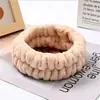 Faixa de Punho de Flanela para Lavar o Rosto Macaron Cor Sólida Absorvente de Água Suor Faixa de Punho para Lavar o Rosto Maquiagem Faixa de Cabelo Acessórios de Cabelo