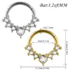 Pendientes de Presión de Circonita Multiestilo Transfronterizos Color Acero Calavera Anillo Dividido Aro para Nariz Acero Inoxidable Perforación Joyería de Clavo Coclear