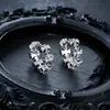 Brincos de Argola Cruzados de Zircônia Transfronteiriços para Homens, Brincos de Argola Lisos, Presilhas de Orelha de Raio, Pingentes de Orelha, Acessórios de Orelha para Mulheres, Amostra de Live do TikTok