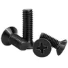 Tornillos de Máquina de Acero Inoxidable 304 de Cabeza Avellanada con Ranura de Cruz Negra Accesorios de Perno de Cabeza Plana Galvanizados en Zinc Negro M2-M12