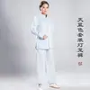 Wu Nong estilo nuevo ropa holgada de pierna recta para práctica hombres y mujeres mismo estilo lino transpirable ropa de artes marciales al por mayor