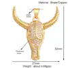 M62 Acessórios para joias DIY pingente de animal cabeça de vaca zircônia pingente pequeno