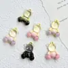 Colgante de Aleación de Oso Violento de Medio Rostro con Gradiente de Color de Dibujos Animados Transfronterizo Material para Accesorios de Broche y Funda de Teléfono con Cuentas DIY