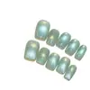 Uñas Portátiles Puras Hechas a Mano, Verde Hielo Transparente Pura Lustre Fototerapia Ojo de Gato Blanqueamiento y Frescas Parches de Uñas Postizas para Chica Disponibles para Venta al por Mayor