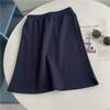 Saia Midi A-line Simples com Fenda Pequena, Estilo Novo 2025, Saia Moletom com Cintura Solta, Saia Casual de Um Passo para o Verão