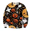2024 transfronterizo caliente ebay nuevo suéter de halloween para hombre y mujer moda casual calabaza manga larga suéter de pareja