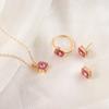 Comércio exterior transfronteiriço conjunto de três peças com diamante zircão terno colar brincos anel pingente das mulheres celebrante internet clavícula cadeia