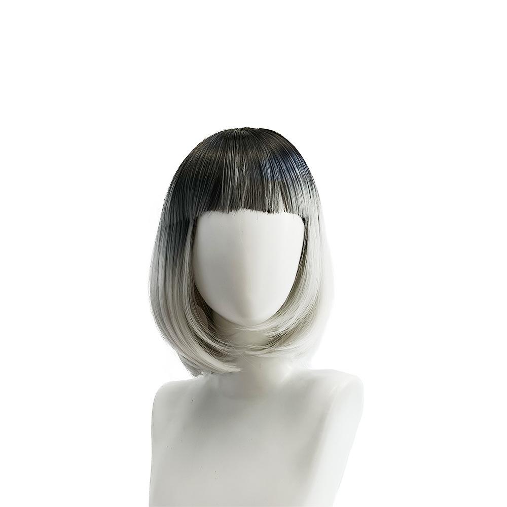 假发女波波头bobo头短发混色渐变假发头套彩色化纤