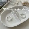 Joyería de mano de diseñador nicho coreano, anillo retorcido de tres capas de plata de ley S925, único, de alta gama, versátil y elegante
