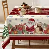 Mantel Navideño Transfronterizo Cubierta Bandera de Mesa Estampada Muñeco de Nieve Árbol de Navidad Fiesta Decoración Festiva Mesa Mantel