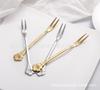 Cuchara y Tenedor Creativos Nórdicos para Postre Souvenir Revendedor de Café Chapado en Oro Tenedor y Cuchara de Flor de Cerezo para Boda Vajilla Dorada