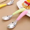 Acero Inoxidable 304 Cuchara Yuanbao Cuchara para Bebé Cuchara para Comer Cubiertos Portátiles para Niños Cuchara para Comida Complementaria Cuchara para Postre Cuchara