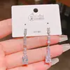 Pendientes Exquisitos de Lujo Ligero de Alta Gama Cuadrados con Borlas de Circonita Aaaa Estilo Coreano Ins Versátiles Mínimalistas
