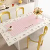 Mantel Rosa de Hello Kitty, Impermeable al Aceite, Impermeable, Mantel sin Lavado, Mantel Aislante del Calor y Anti-quemaduras para Mesa de Café, Mantel de Cuero para Protección de Mesa